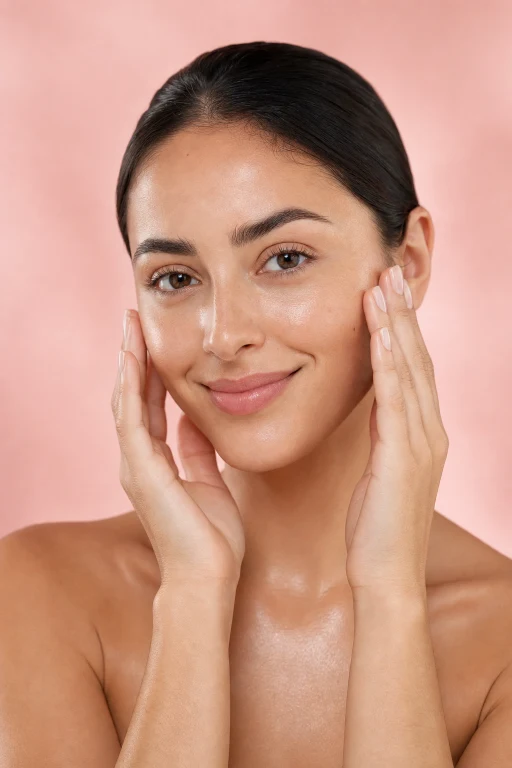 Skincare beauty content featuring a model